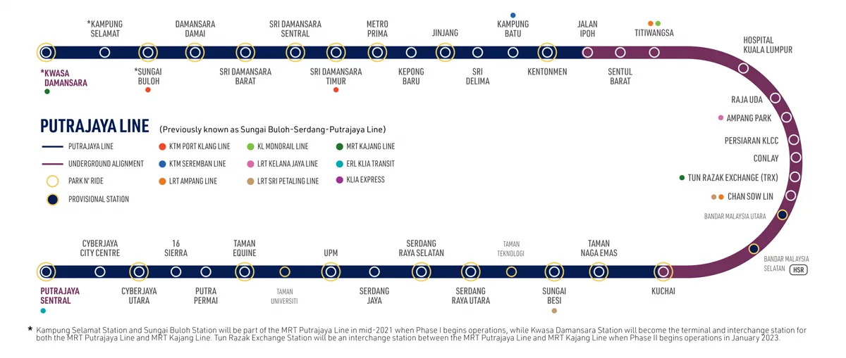 MRT Putrajaya Line Phase One Opening Operations November 2021