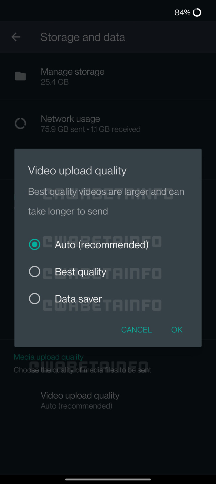 WhatsApp Video Compression Quality Feature