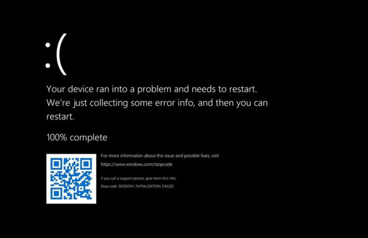 Windows 11 BSOD Colour Error Screen Black Screen of Death