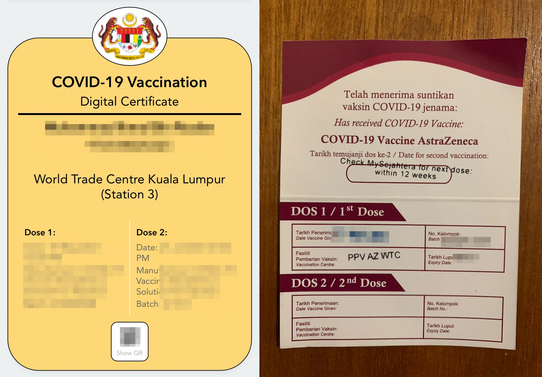 covid vaccination card and certificate