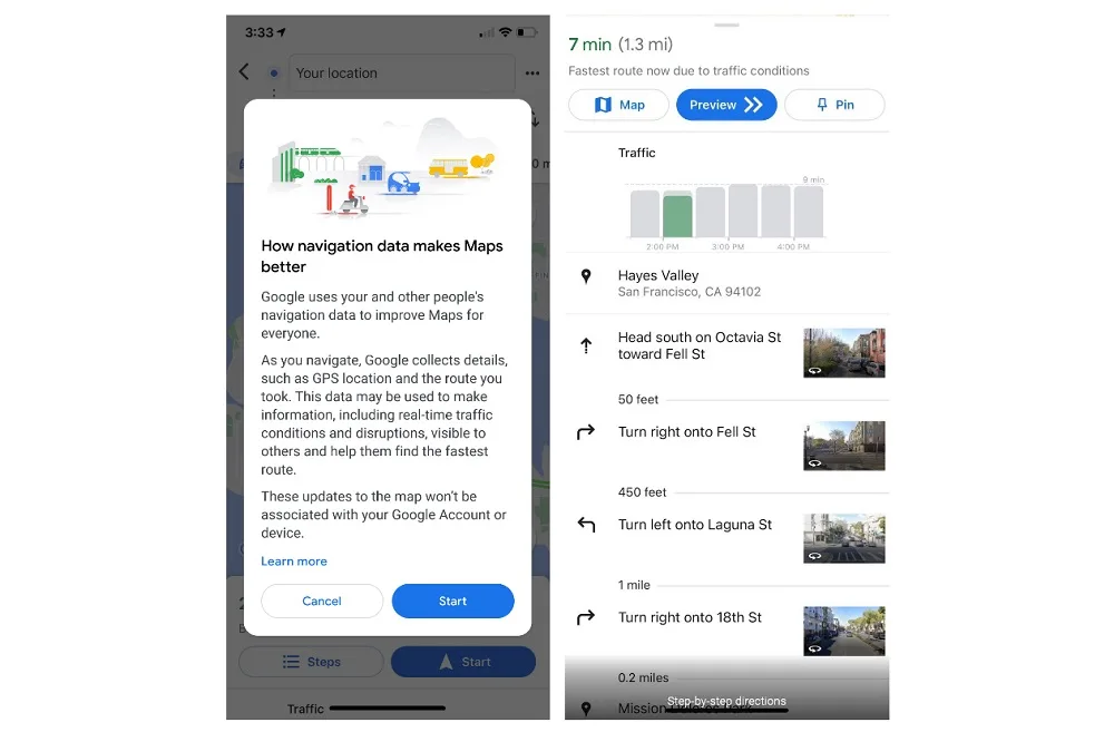Google Maps permission