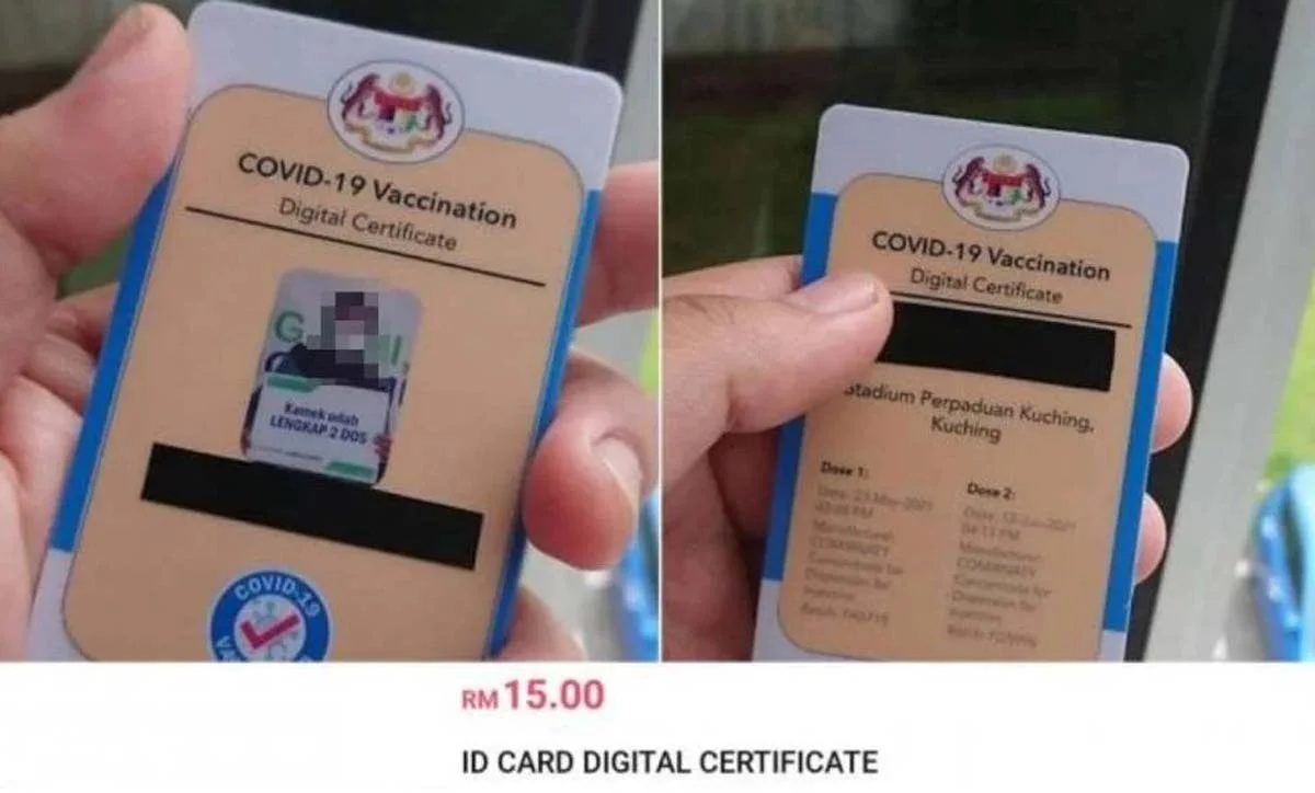 PDRM Police Fake Digital Certificate COVID-19 online sale