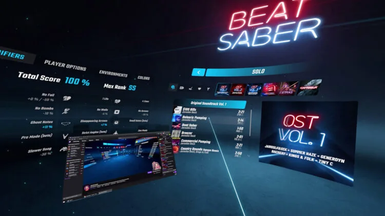 SteamVR beta floating desktop windows feature