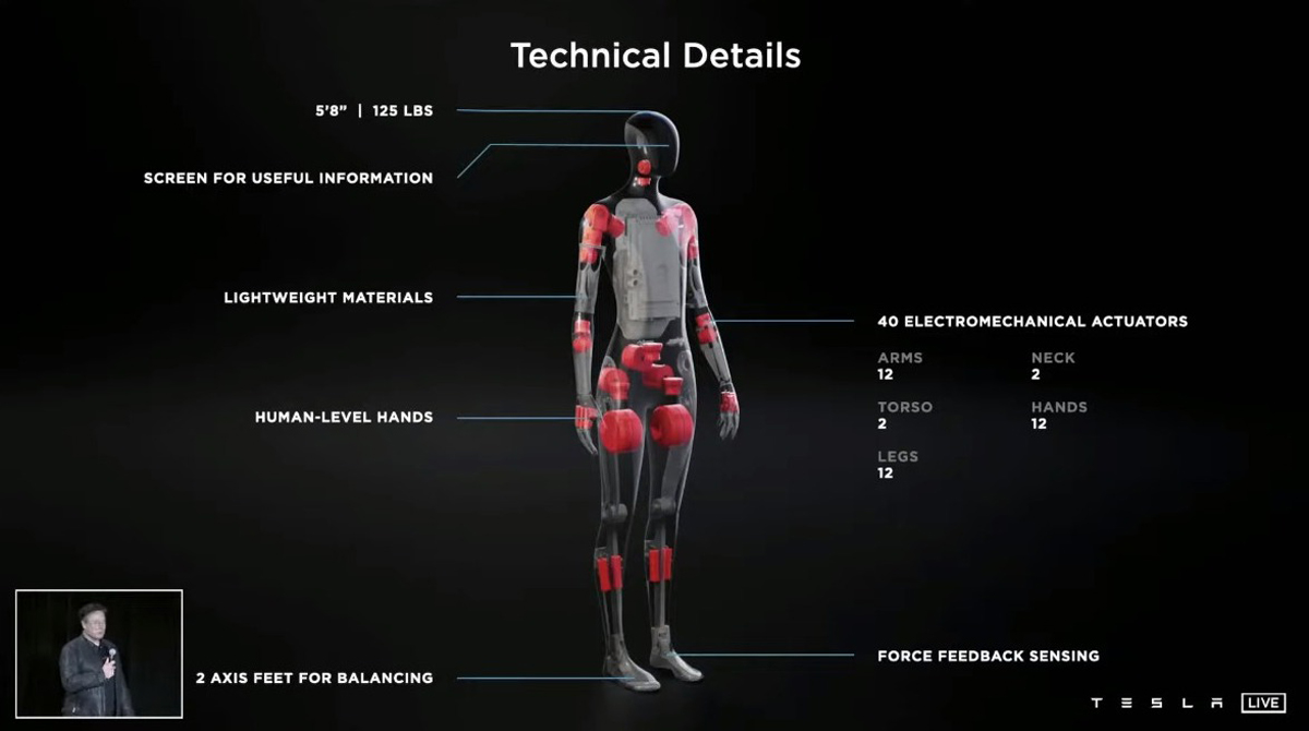 Tesla Bot Elon Musk humanoid robot