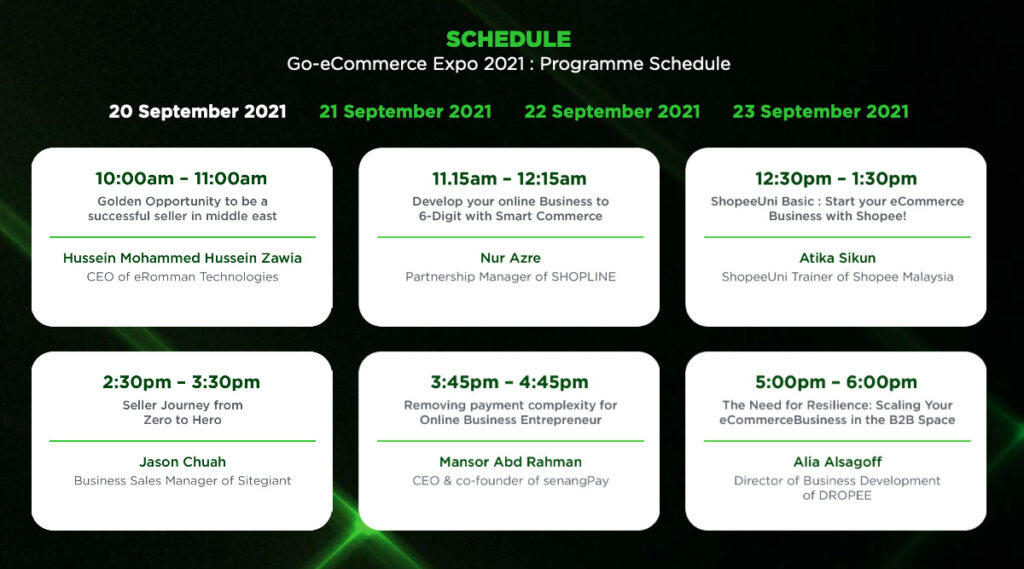 MDEC Expo schedule