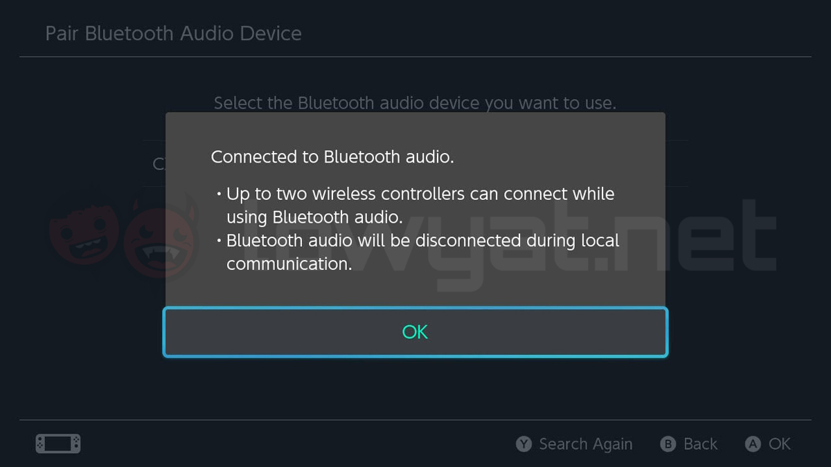 Nintendo Switch Bluetooth audio device firmware update