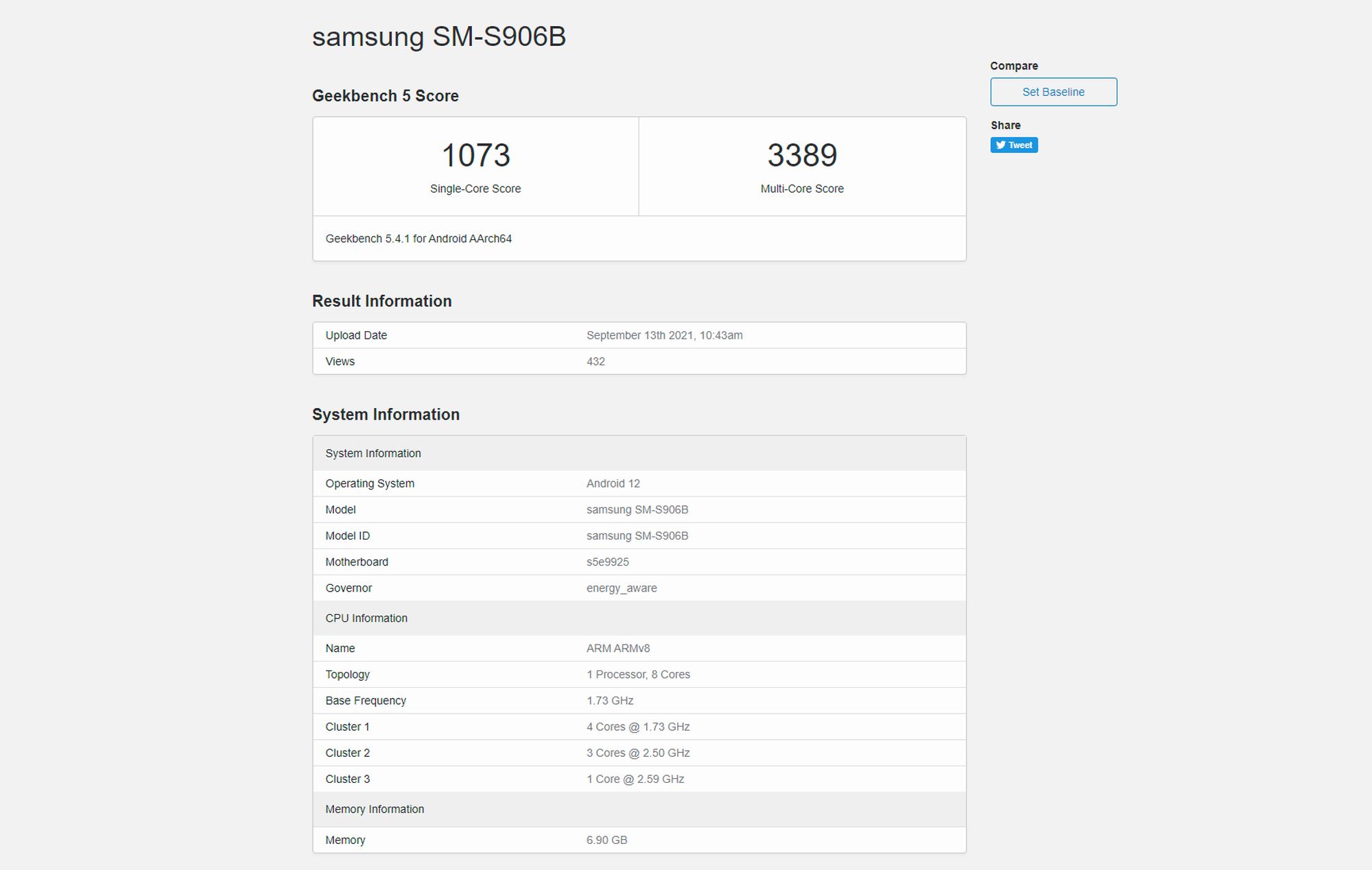 Samsung Exynos 2200 SoC Geekbench 5