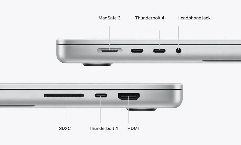 Apple MacBook Pro ports with MagSafe 3