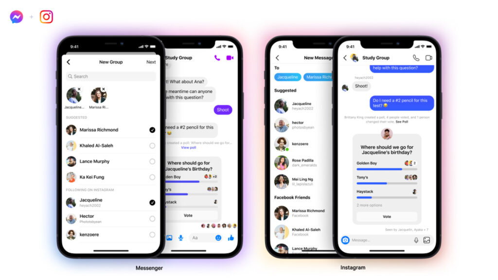 Facebook Instagram Messenger Cross-Platform Group Chat Feature