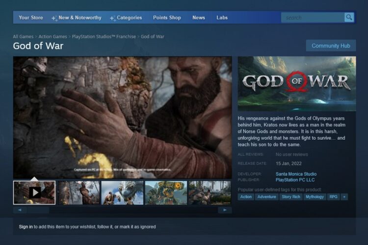 God of War Steam PlayStation PC LLCA