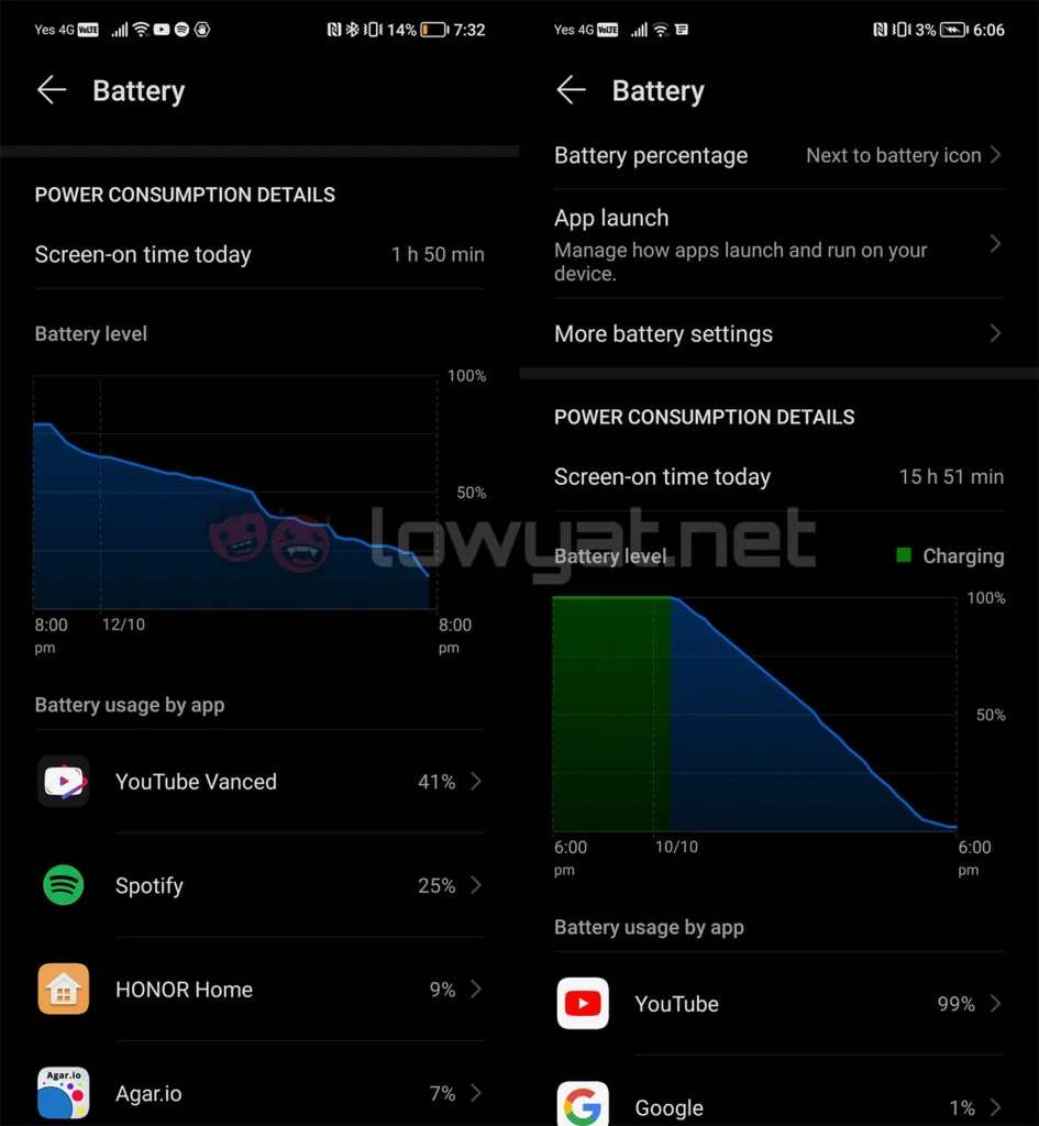 HONOR 50 Battery