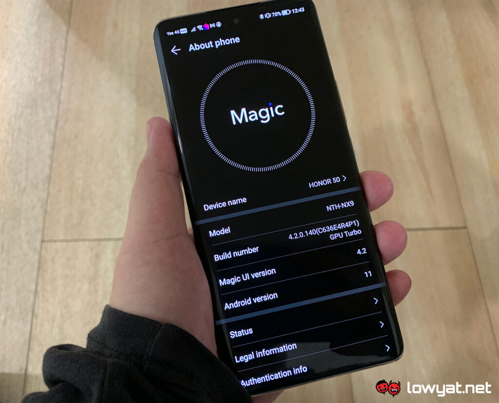 HONOR 50 Magic UI 4.2 Android 11
