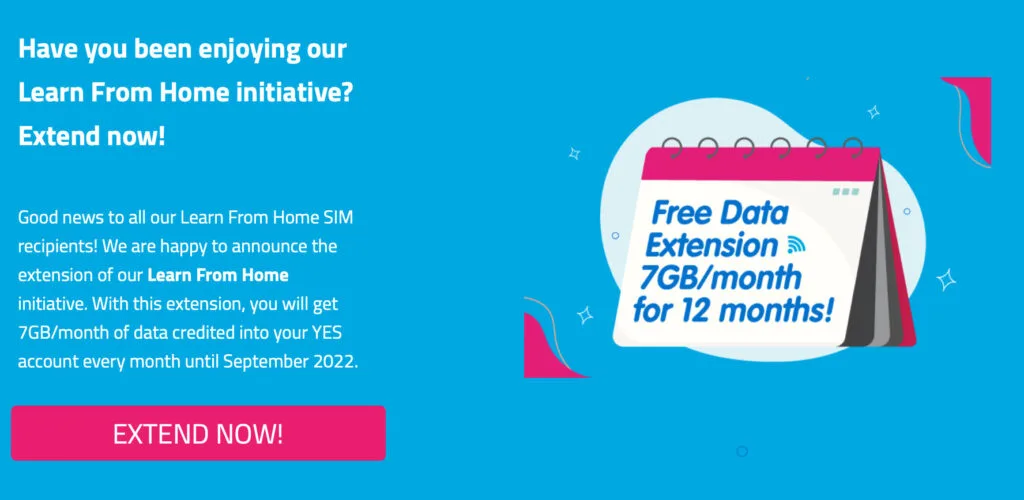 YTL Learn from home Free Data Extension