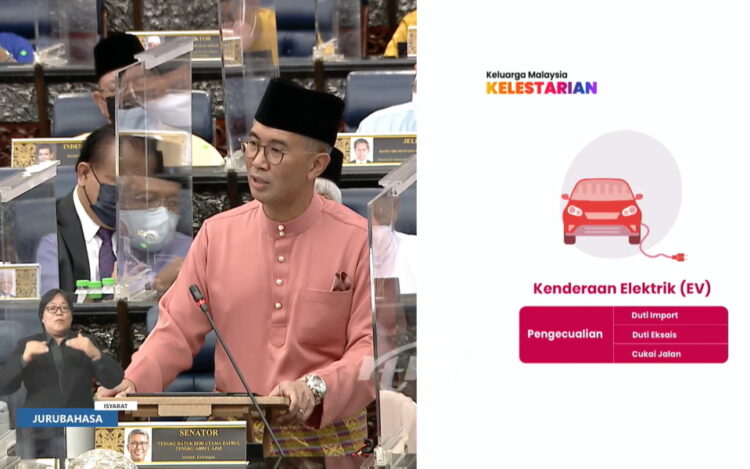 Bajet 2022 EV EVs tax exemption Malaysia