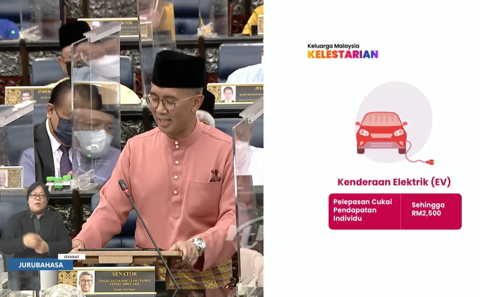 Bajet 2022 EV EVs tax exemption Malaysia
