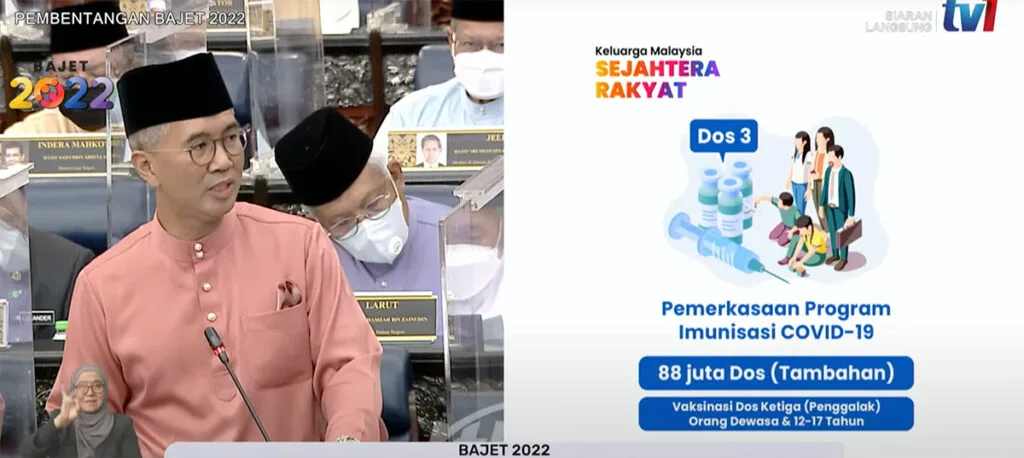 budget 2022 bajet 2022 88 million booster shots