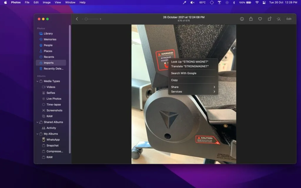macos monterey photos live text