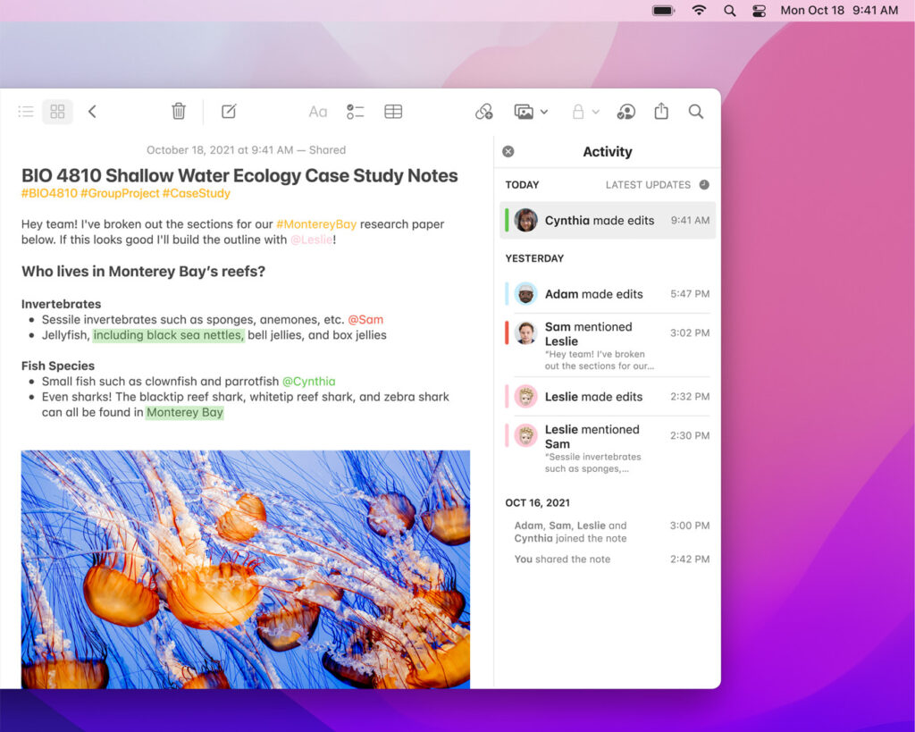 Apple macos notes collaboration