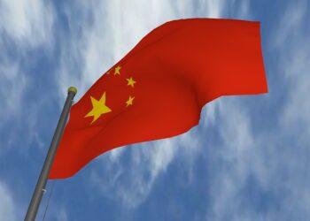 China flag 3D render