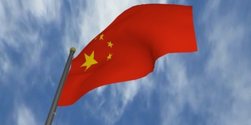 China flag 3D render