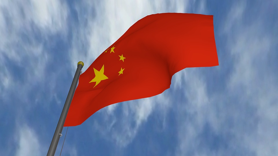 China flag 3D render