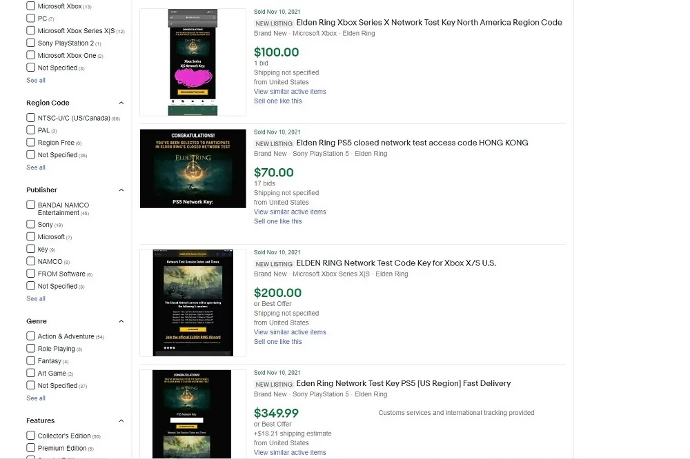 Elden Ring beta scalpers