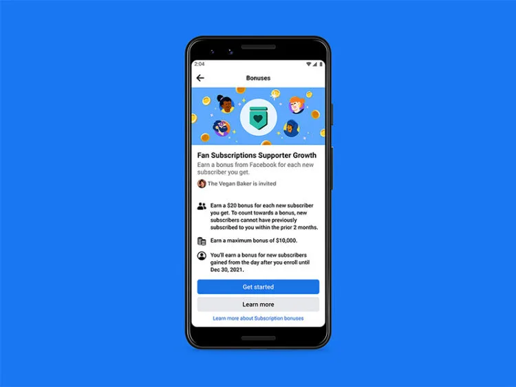 Facebook Subscriptions subscriber bonus program