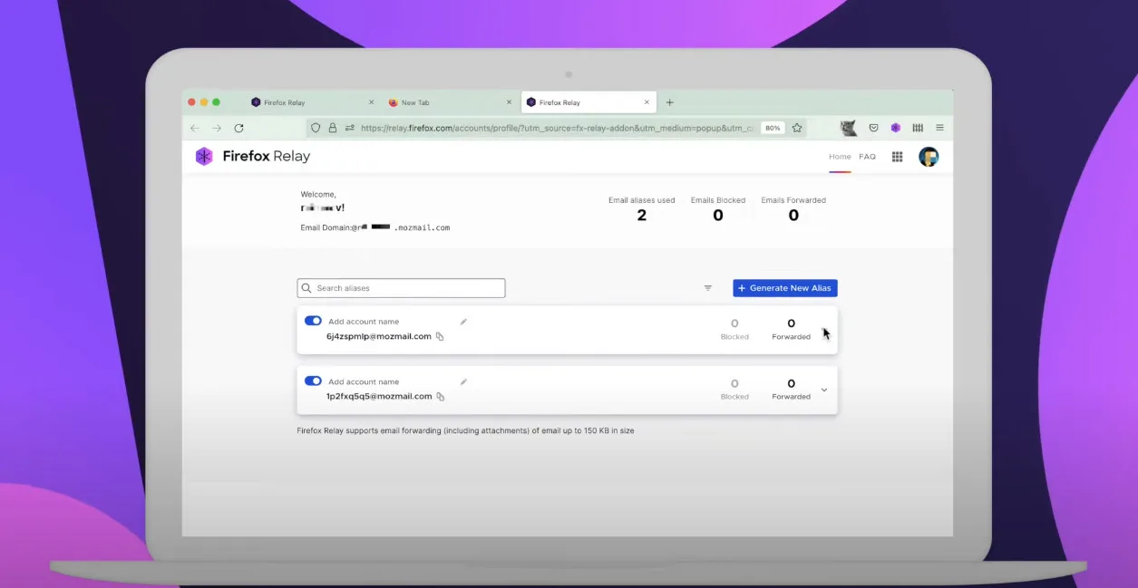 Firefox relay alias