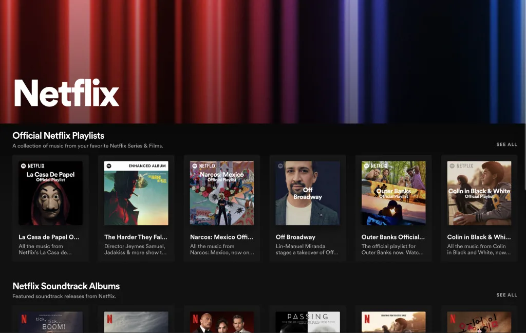 Spotify netflix hub playlists