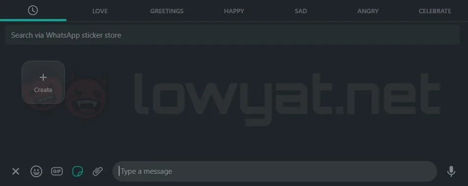 WhatsApp web custom sticker creator feature