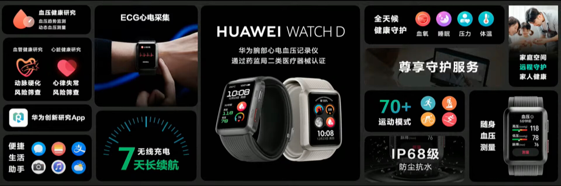Spécifications de la montre Huawei D