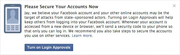 Meta facebook targeting alert