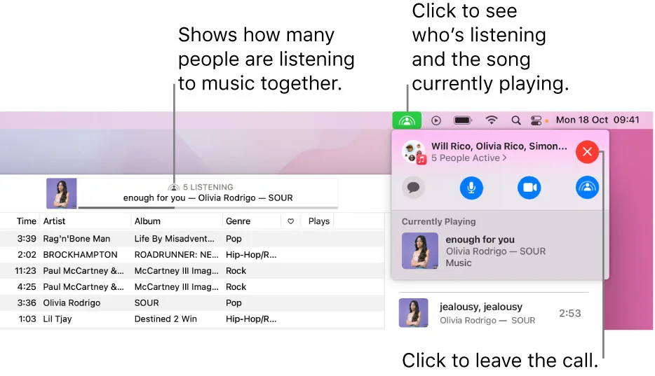 macos monterey shareplay apple music
