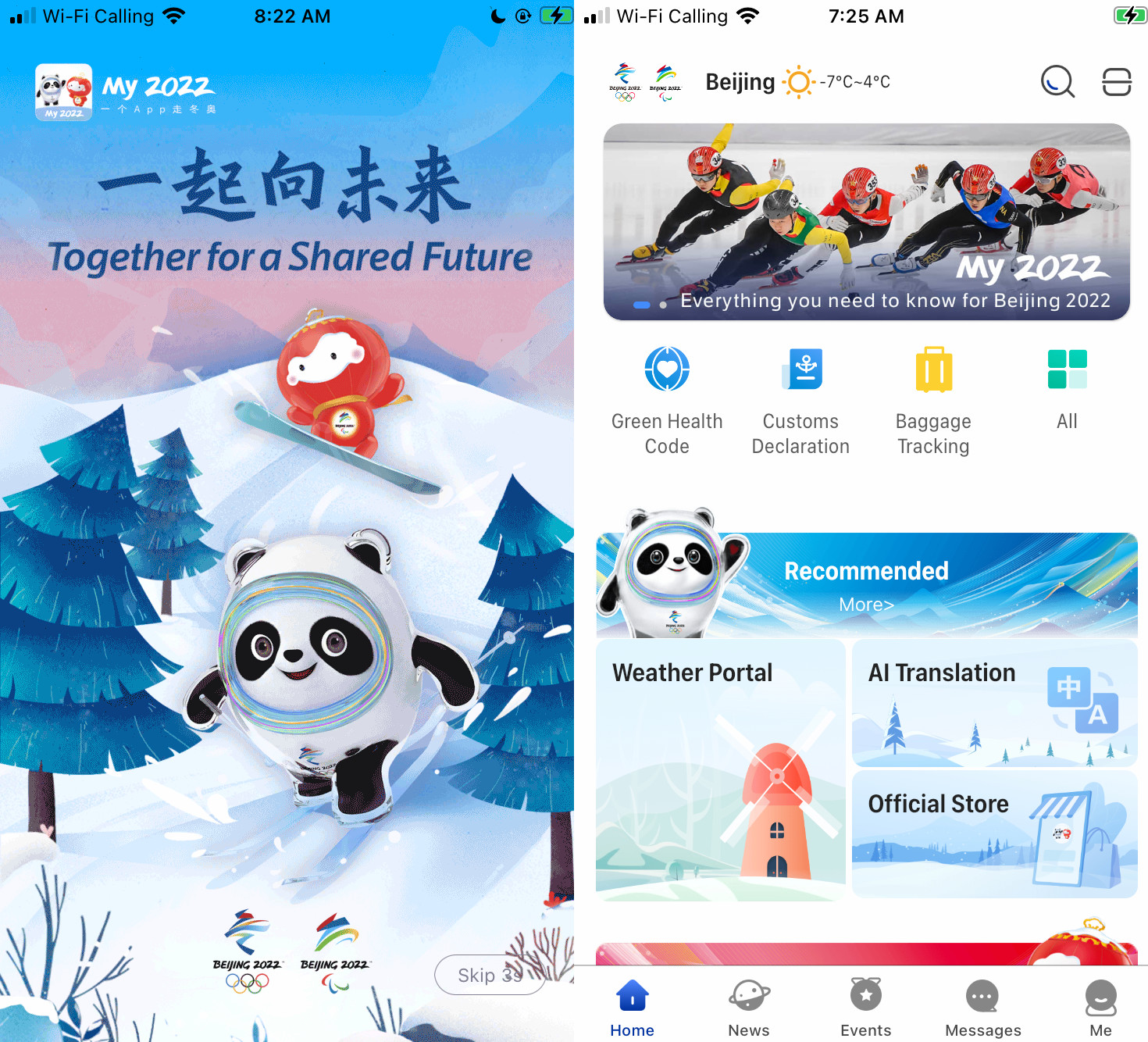 Jeux olympiques d'hiver de l'application My2022 de Pékin en Chine