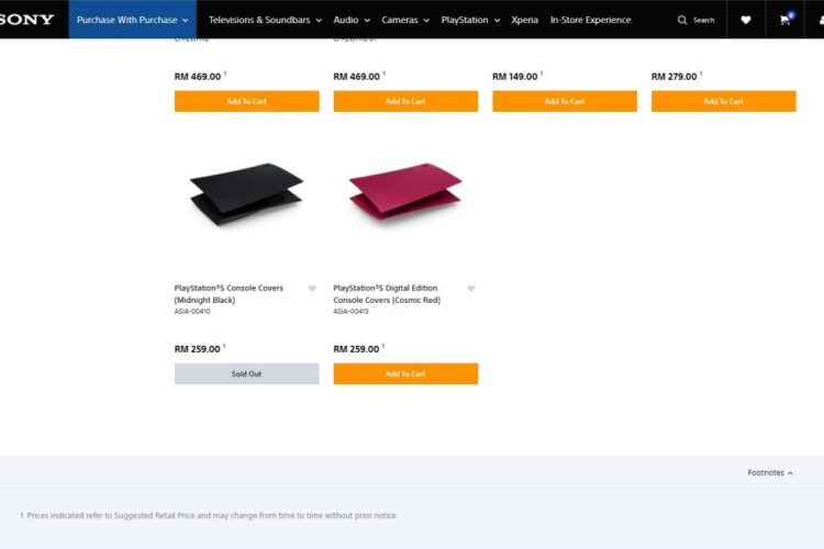 Sony Malaysia PS5 faceplates