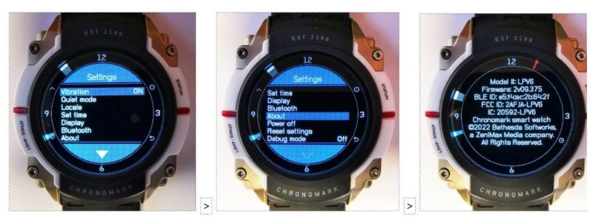 Fuite de la smartwatch LPV6 Chronomark en édition limitée de Starfield
