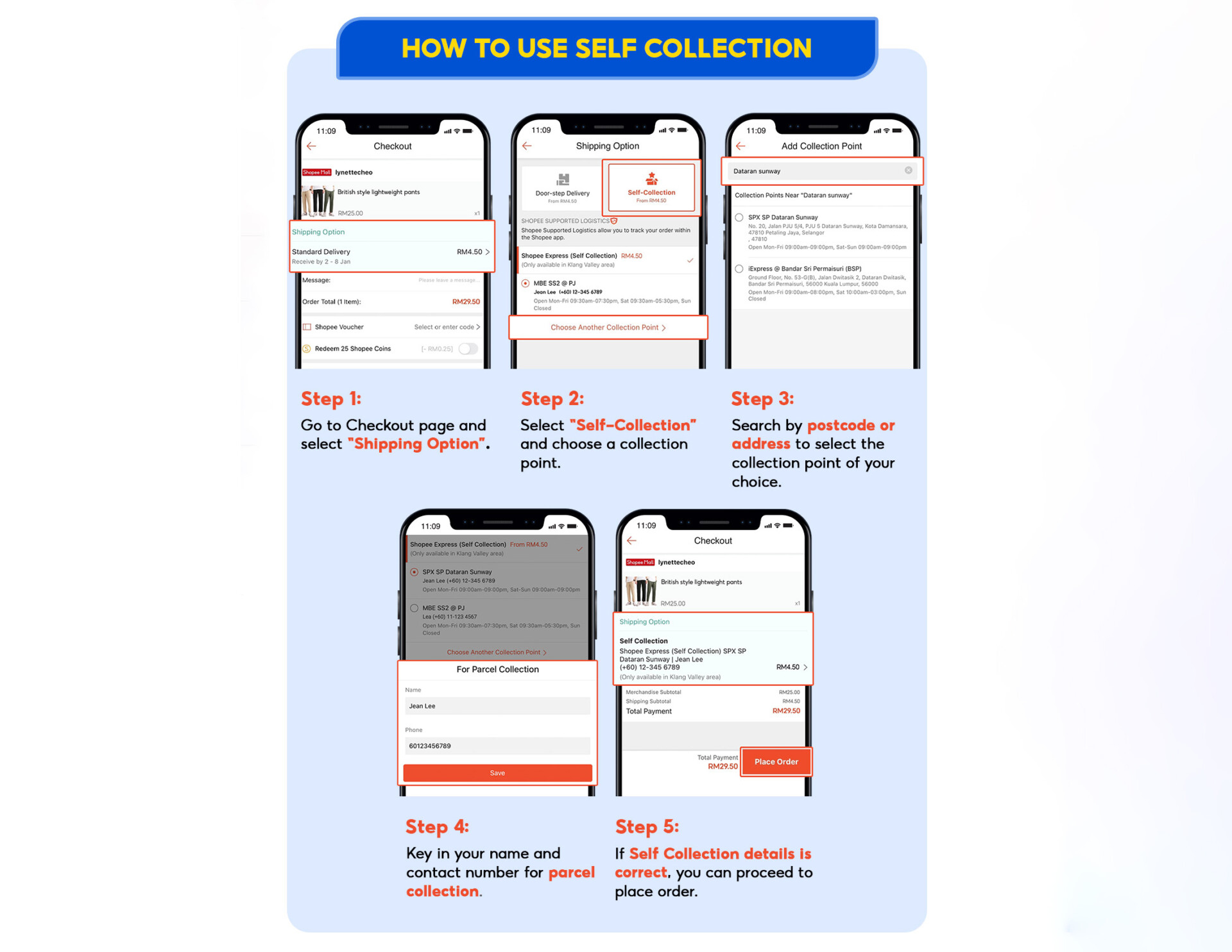 shopee self collection steps