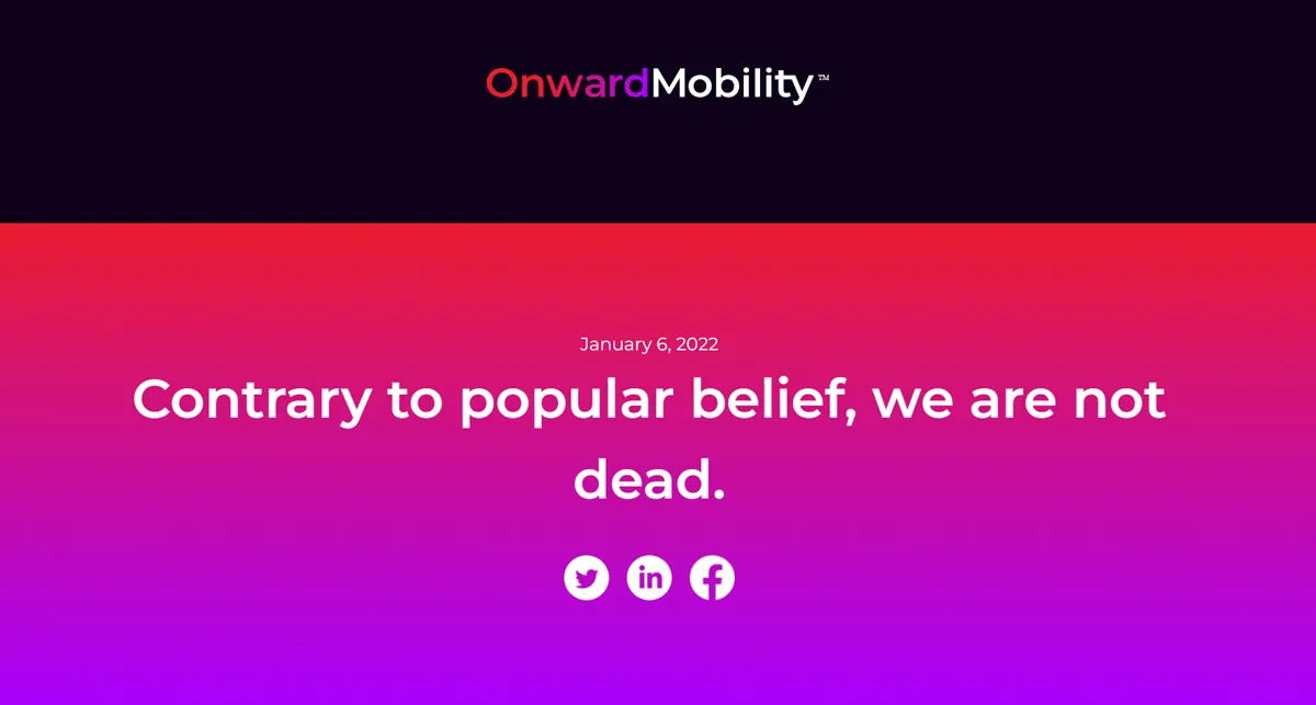 Blackberry dead OnwardMobility closure