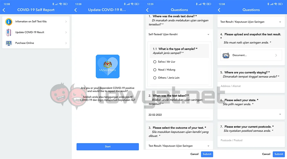 mysejahtera update covid-19 test results