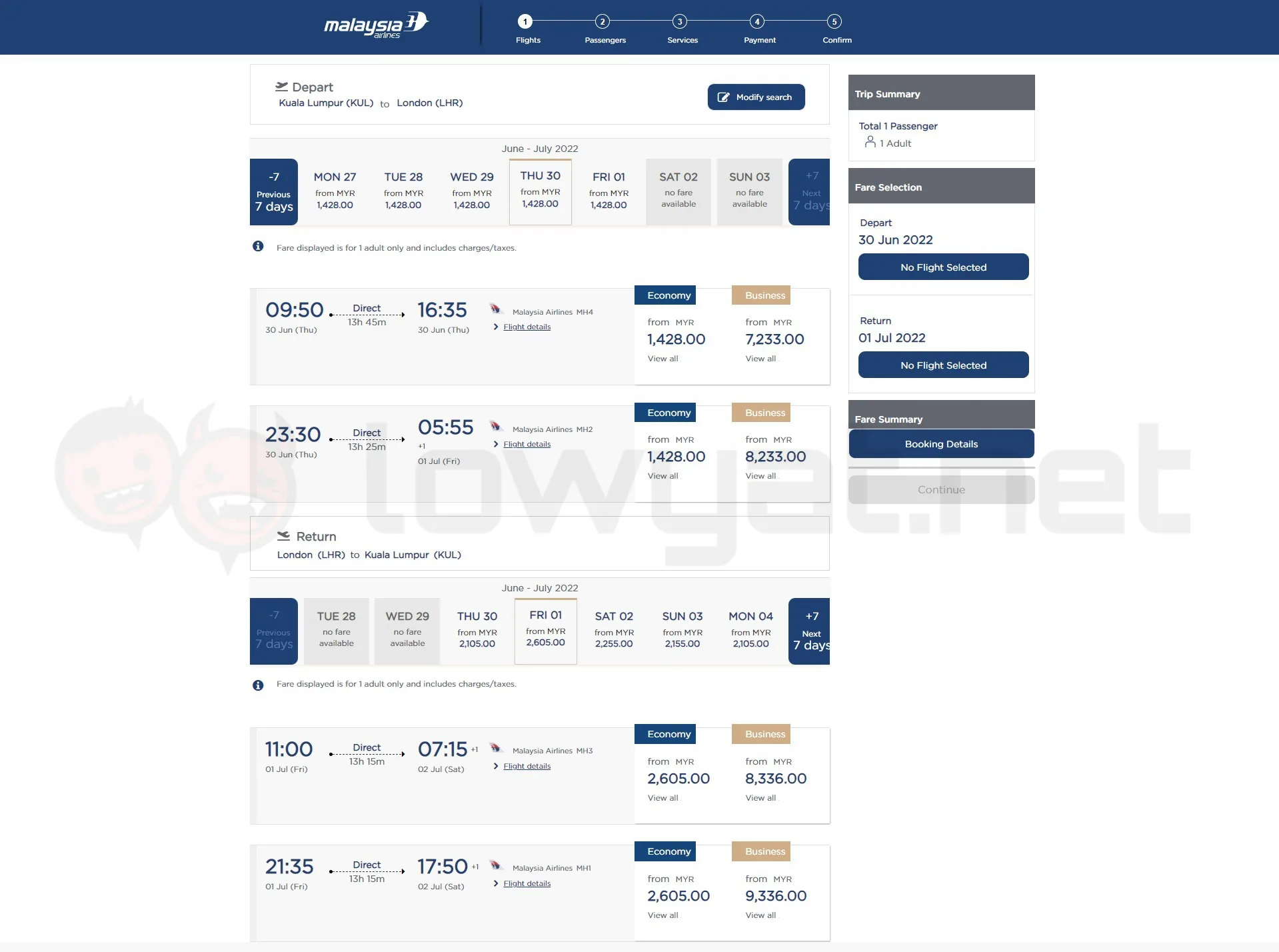 Malaysia Airlines MAS London Heathrow KL Flights