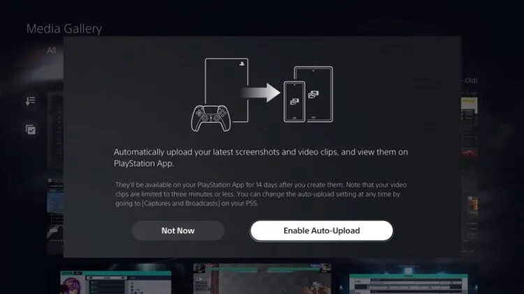 PS5 auto-upload