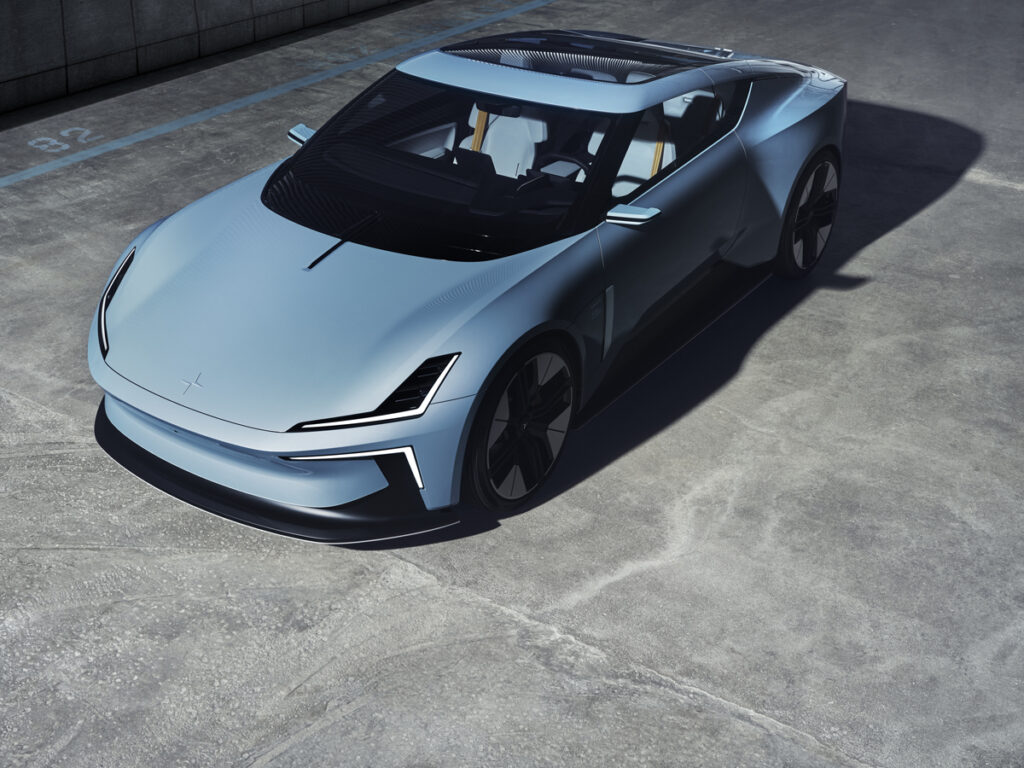 Polestar O2 Concept EV coupe convertible drone