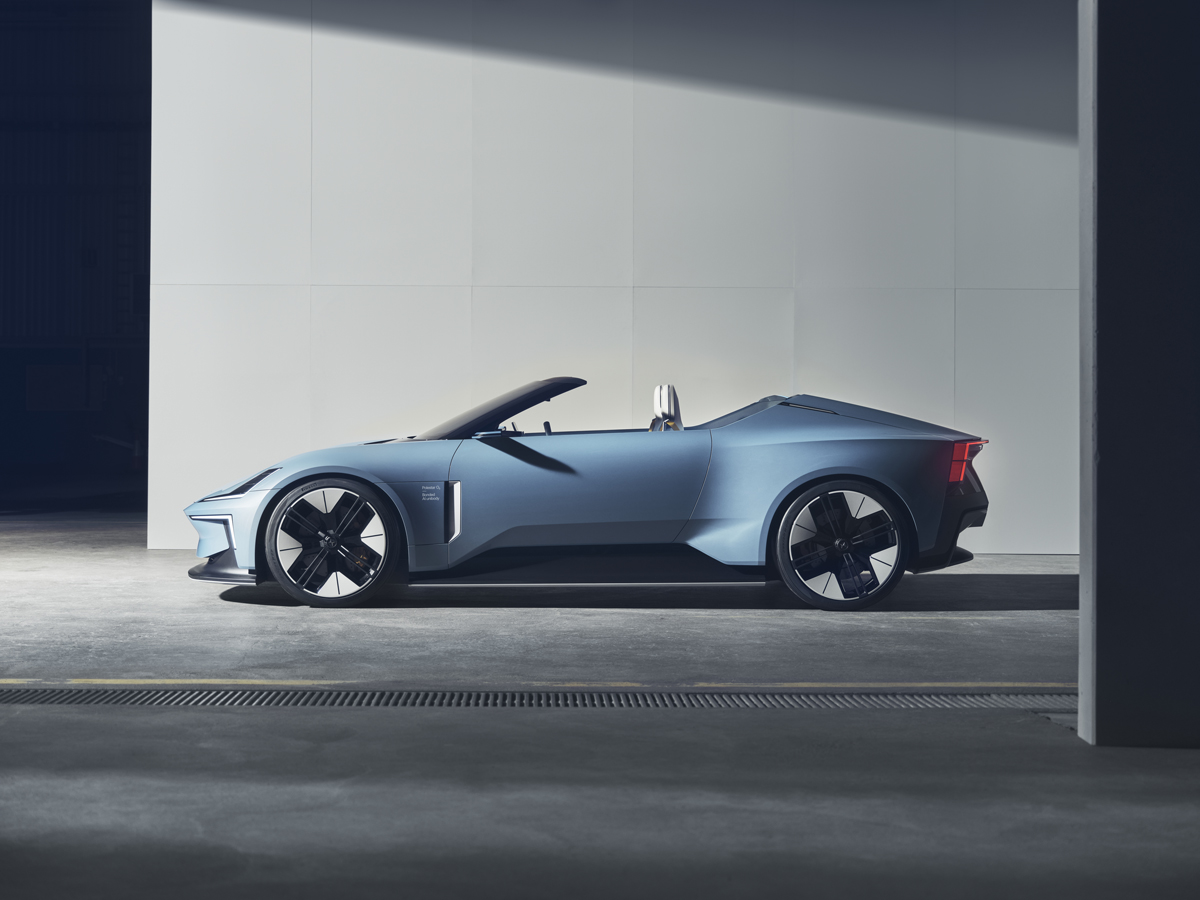 Polestar O2 Concept EV coupe convertible drone