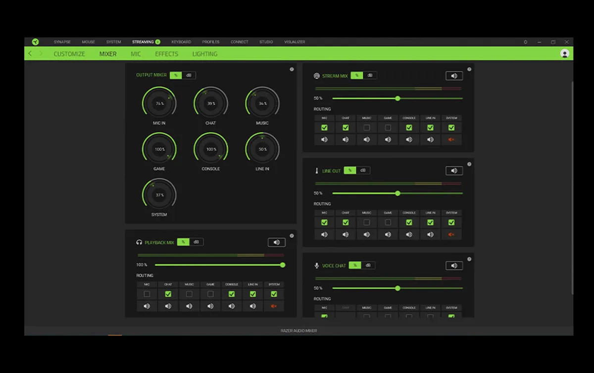 Razer Seiren BT Audio Mixer Key Light Chroma Live Streaming Gear