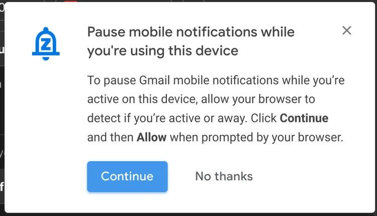 gmail pause notifications