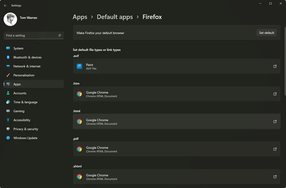 microsoft windows 11 default browser