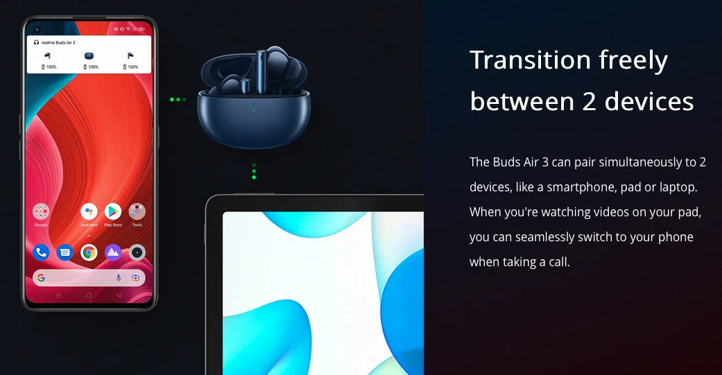 realme buds air 3 earbuds device switching dual connection