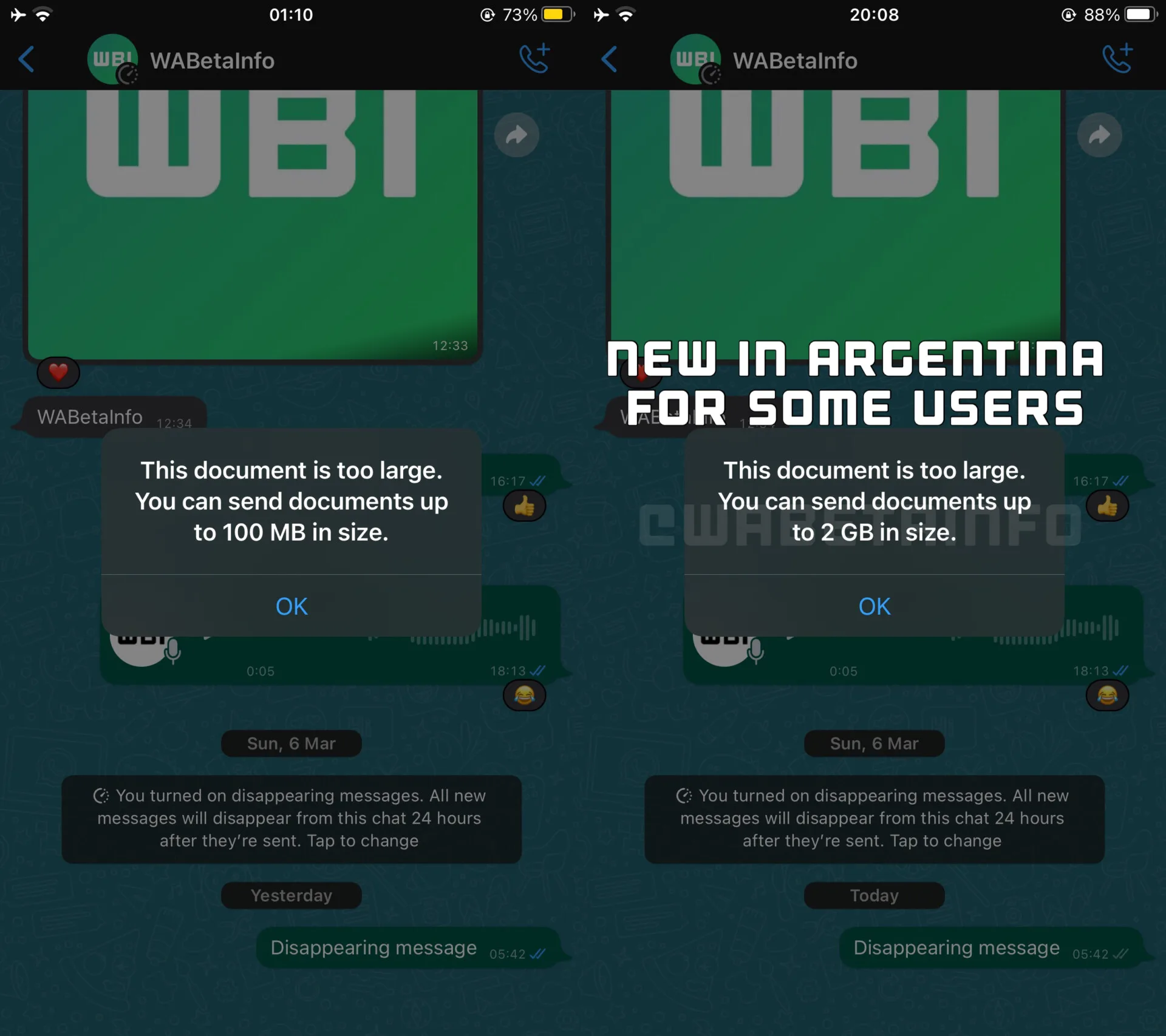 whatsapp new file size limit
