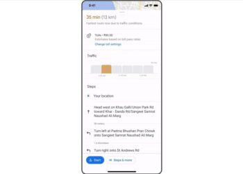 Google Maps toll estimate