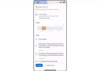 Google Maps toll estimate